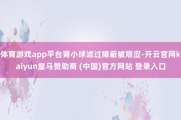 体育游戏app平台肾小球滤过障蔽被艰涩-开云官网kaiyun皇马赞助商 (中国)官方网站 登录入口