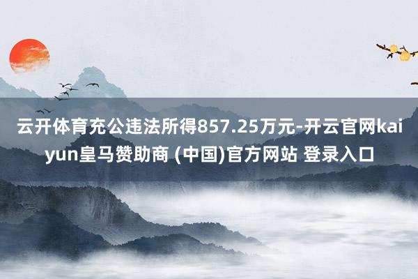 云开体育充公违法所得857.25万元-开云官网kaiyun皇马赞助商 (中国)官方网站 登录入口