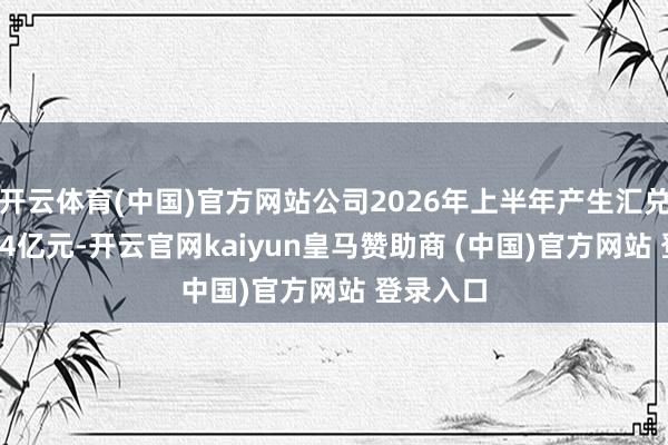 开云体育(中国)官方网站公司2026年上半年产生汇兑耗损2.64亿元-开云官网kaiyun皇马赞助商 (中国)官方网站 登录入口